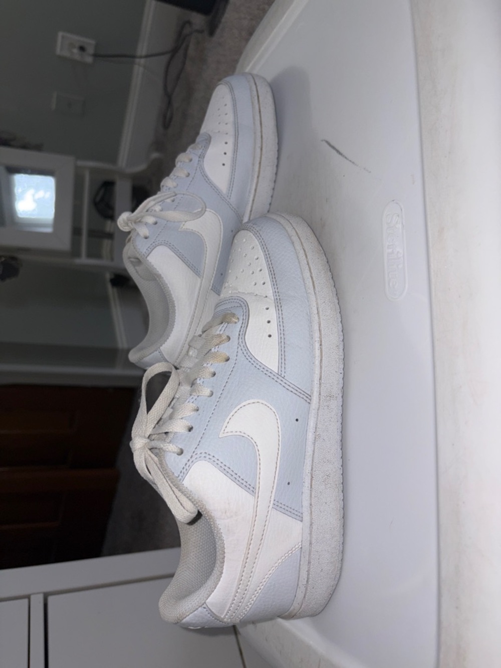 Nike Women’s Low Top Sneakers in White and Light blue